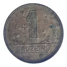 Moeda Antiga Bronze-alumínio De 1 Cruzeiro 1945