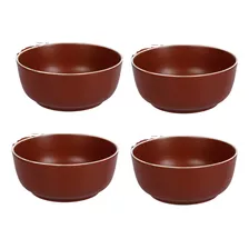 Set X 4 Bowl Compotera Porcelana Filo Envejecido 15 Cm