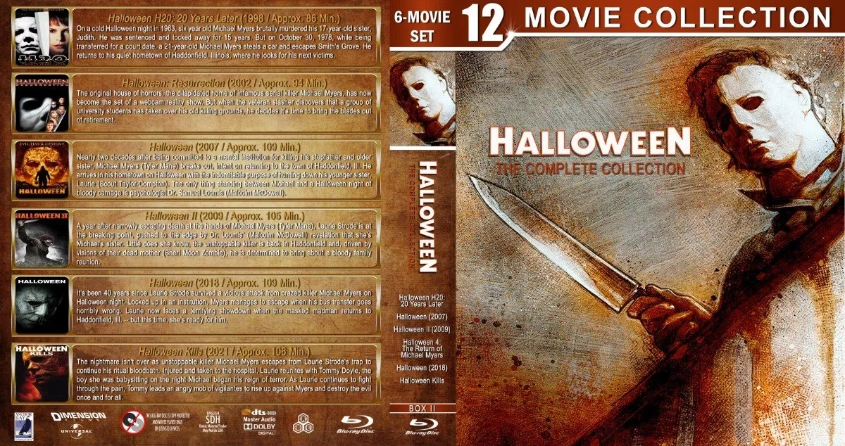 Halloween Coleccion 12 Peliculas En Blu-ray. Audio Esp. Lat!