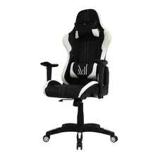 Sillón Gamer O Home Office Ergonómico Negro Con Blanco