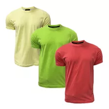 Kit 3 Camisetas Algodão Masculina Casual Básica Stecchi