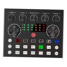 Bm800 Live Sound Card Voice Changer Mixer Board Com Efeitos