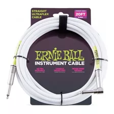 Cable Instrumento Ernie Ball 6047 Ultraflex 6 Mts White 