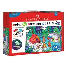 Faber-castell Color By Number Puzzle, Camping - 100 Piezas,