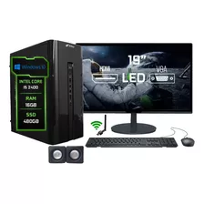 Computador Completo Intel I5 16gb, Ssd 480gb, Monitor 19 Kit