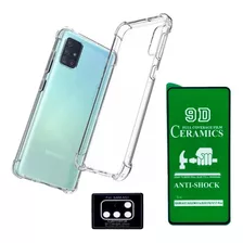 Capinha Compativel Galaxy A51 + Pelicula Ceramica 9d + Lente