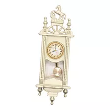 1:12 Casa De Bonecas Relógio De Parede Relógio Antigo Bege