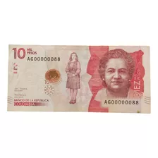 Billete De 10mil Pesos Numeración Baja De Colección 