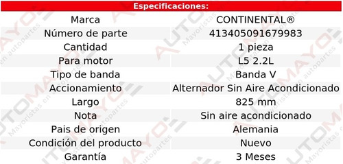 Banda Acc 825 Mm Alt S A/a Quantum L5 2.2l Volkswagen 86-88 Foto 4