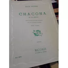 Partitura Chacona En Re Menor Piano Bach Brahms Ricordi