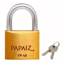 Cadeado Papaiz Cr 40mm Latão Maciço C/ 2 Chaves - Qualidade Cor Dourado