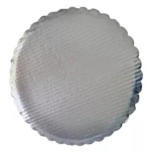 10 Pzas Base Pastelera De Cartón Redonda 20 Cm Plata