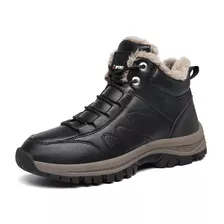 Botas De Neve De Couro De Algodão De Cano Alto Masculino Eur