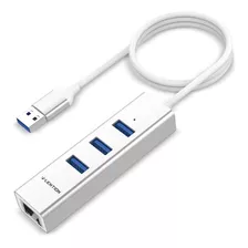 Cable Hub Usb 3.0 Macho A 3 Usb / Ethernet Hembra | Gris