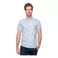 Camisa Manga Curta Masculino Flamé Algodão Casual Barquinhos