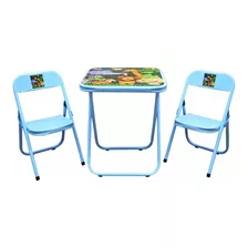 Conjunto De Mesa Infantil Floresta Com 2 Cadeiras Utilaço Cor Azul