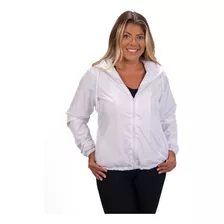 Jaqueta Corta Vento Branco Liso Sem Estampa Blusa Feminina