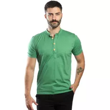 Camisa Gola Padre Slim Ecológica Com Botões Em Madeira