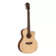 Guitarra Electroacústica Washburn Woodline O10sce Para Diestros Natural Ovangkol Brillante