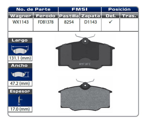 Balatas Delanteras Peugeot 206 X Xr 2002 2003 2004 2005 Foto 2