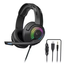 Fone De Ouvido Headset Gamer Led Ovleng Gt67 Preto Original