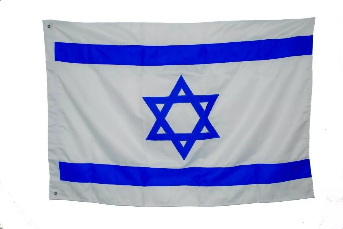 Bandeira De Israel Oficial Bordada 2 Panos (1,28 X 0,90)