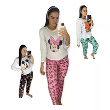 Pijama Pantalón + Remera Manga Larga En Algodón De Dama.