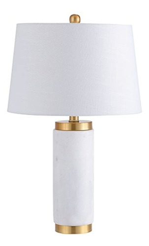 Lámpara De Mesa, Blanco/base De Oro Con Visualización Blanca