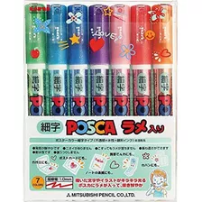 Set Marcadores Posca 3m 7 Colores Gliiter - Pc 3m 7c Glitter