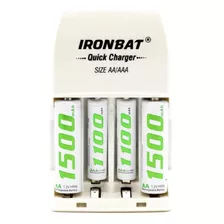 Cargador Pilas Aaa Aa X 4 Baterias Ironbat 