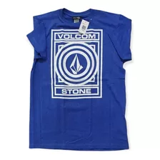 Playera Volcom T-shirt Azul Caballero Stone