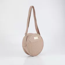 Bolsa Feminina Modelo Redondo Retrô Estilosa Cor Creme