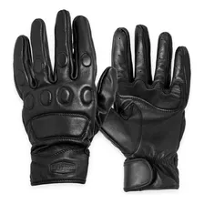 Guantes Motociclista De Piel Para Frio Termico Wkl 1991 Color Negro Talla L