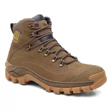 Bota Masculina Couro Sola Reforçada Ultra Resistente Confort