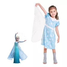 Fantasia Infantil Vestido Elsa Frozen Confortável Festa Luxo