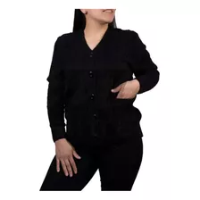 Poleron Cardigan Corto 5 Botones Manga Larga Mujer