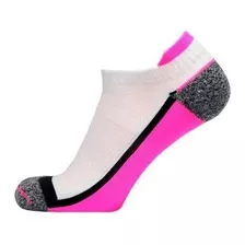 1 Meia Corrida De Algodão Feminina Branco E Rosa Ted Socks