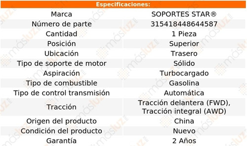 1) Soporte Motor Tras Sup Volvo Xc90 5 Cil 2.5l Turbo 03/06 Foto 2