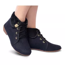 Bota Feminina Coturno Botinha Salto Baixo Promoçao 132