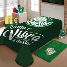 Cobertor Jolitex Casal Raschel Toque Macio Time Palmeiras Cor Verde Desenho Do Tecido Canta E Vibra