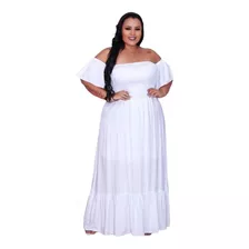 Vestido Longo Plus Size Até Tamanho56 Ciganinha Forrado Moda