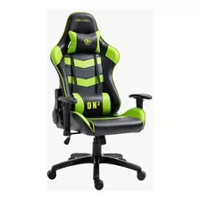 Cadeira De Escritório Draxen Gamer Preta/verde Reclinável