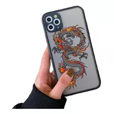 Funda Case Para iPhone Dragon Modelos Acabado Mate