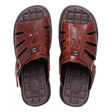 Sandália Chinelo Masculino Couro Legítimo Anti-stress