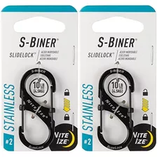 S-biner Slidelock N.º 2 Negro De Acero Inoxidable Bloq...