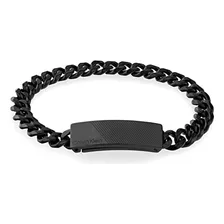 Pulsera De Cadena De Acero Negro Con Baño Iónico Para Hombre