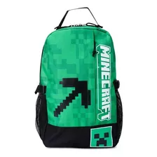 Mochila Escolar Minecraft Pickaxe Creeper Laptop Regreso 