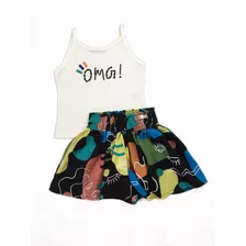 Conjunto Short Lastex Infantil Meninas Verão