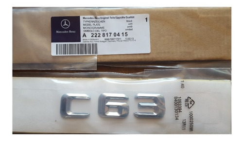 Emblema Mercedes C63 Baul Letra Numero Plateado Clase C Foto 2