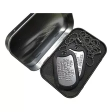 Juego Placas Identificacion Militar Dog Tag Y Caja De Regalo